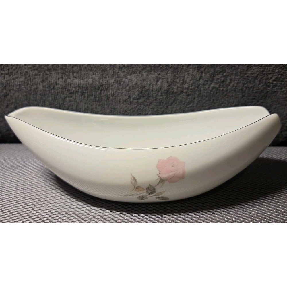 Sango China Gravy Boat Vintage Helene White W/ Pink Rose
